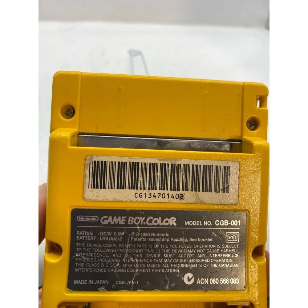 Nintendo GameBoy Color Dandelion Yellow GBC Handheld Console CGB-001 Tested